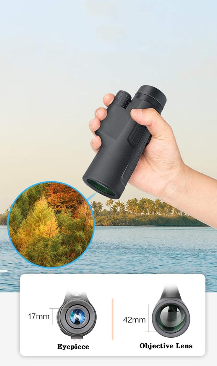 Монокуляр Spacmirrors 9x42 BAK4 Призма Чорний, фото №6