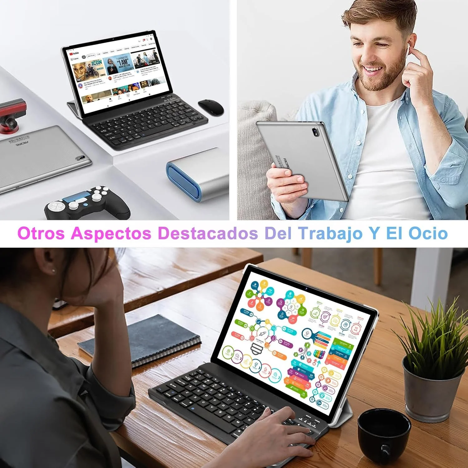 Планшет 10.1" Facetel Q6 6+6/128Gb 8 ядер Android 13 6000 mAh Сірий, фото №7