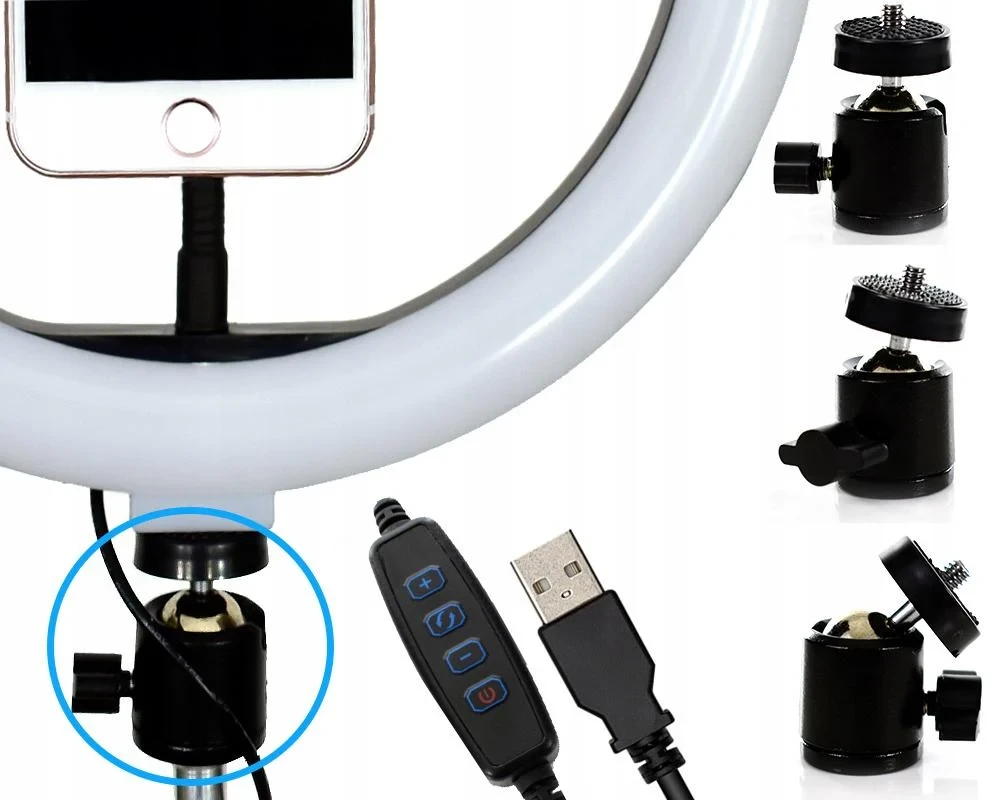 Кольцевая лампа Ring Fill Light ZD666 26 см с держателем телефона, фото №3