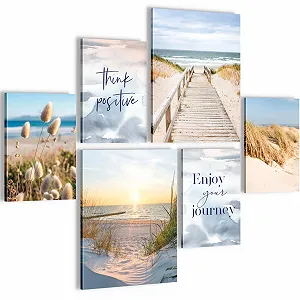 Набір картин Novart Beach Sea Boho N034763b Blue Beige - Фото 1