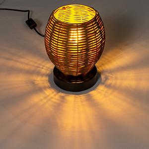 Настільна лампа Маленька Ротанг Плетений абажур synthetic.ua - Фото 1