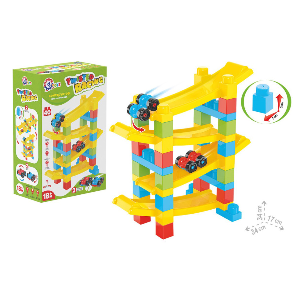 Детский конструктор Закрученные гонки 9581TXK с машинками, фото №3