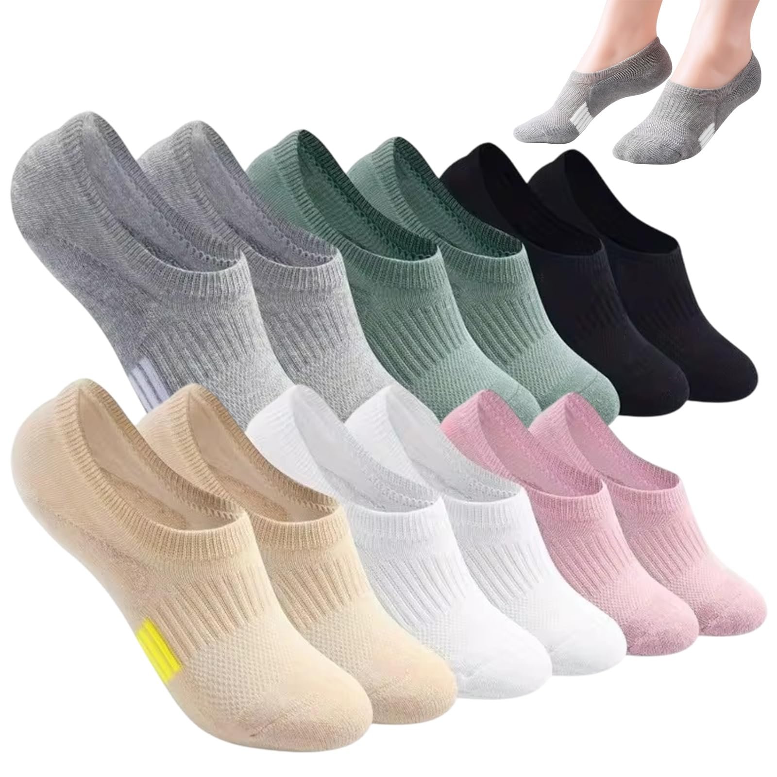 Носки спортивные, 6 пар, Черный, L (33-41), фото №1