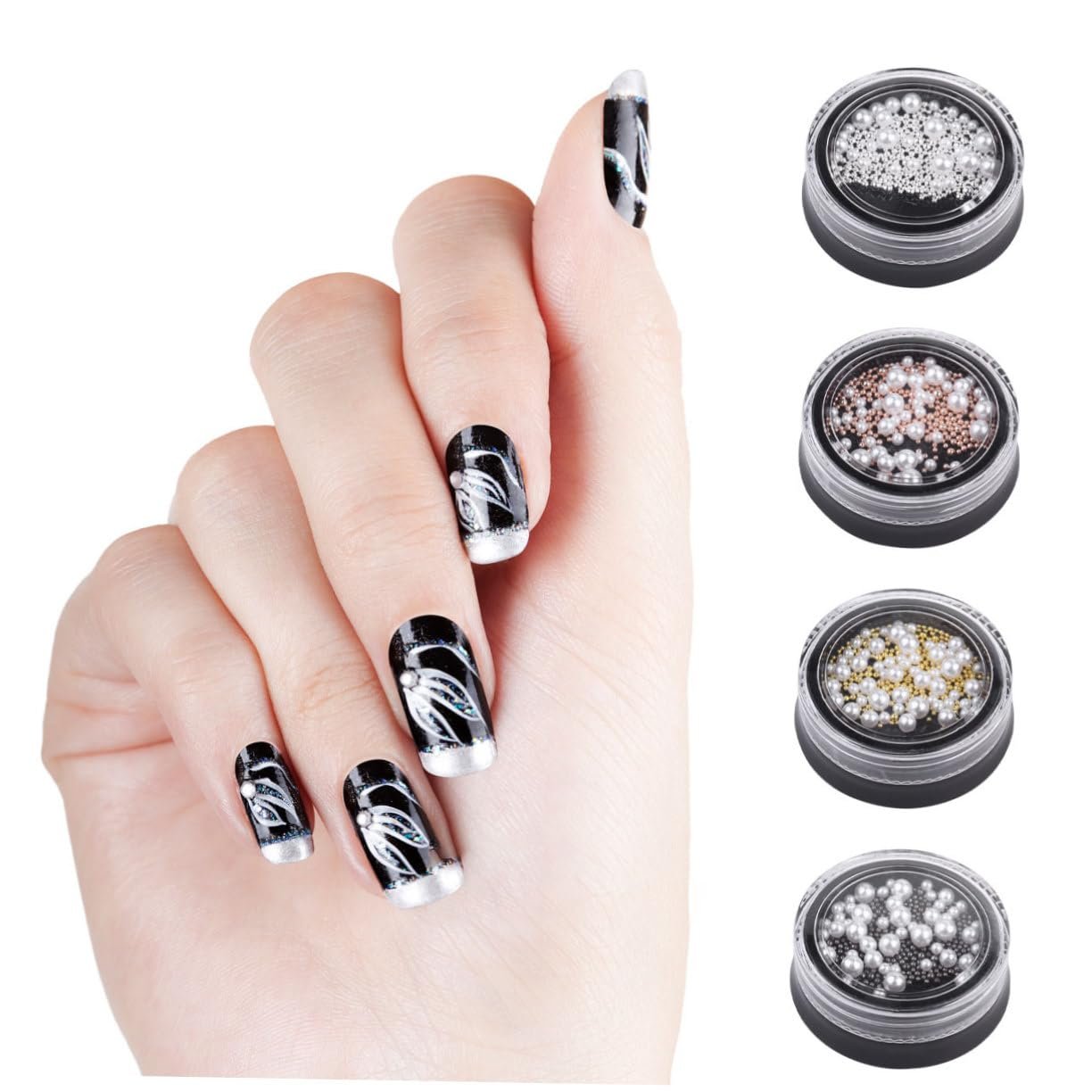 Маникюрные бусины Healvian, икорные бусины, 3D ногти, наклейки для ногтей, бусины для нейл-арта, жемчуг для рукоделия, хрустальные бусины для ногтей, самоцветы для нейл-арта, ассорти, фото №4