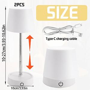 Настільна лампа LED акумуляторна USB телескопічна сенсорна 2 шт. Біла (A) synthetic.ua - Фото 1