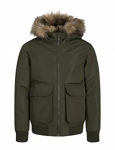 Куртка-бомбер JACK&JONES JUNIOR Jjeconstruct Detachable Fur Bomber Jnr для хлопчиків - Фото 1