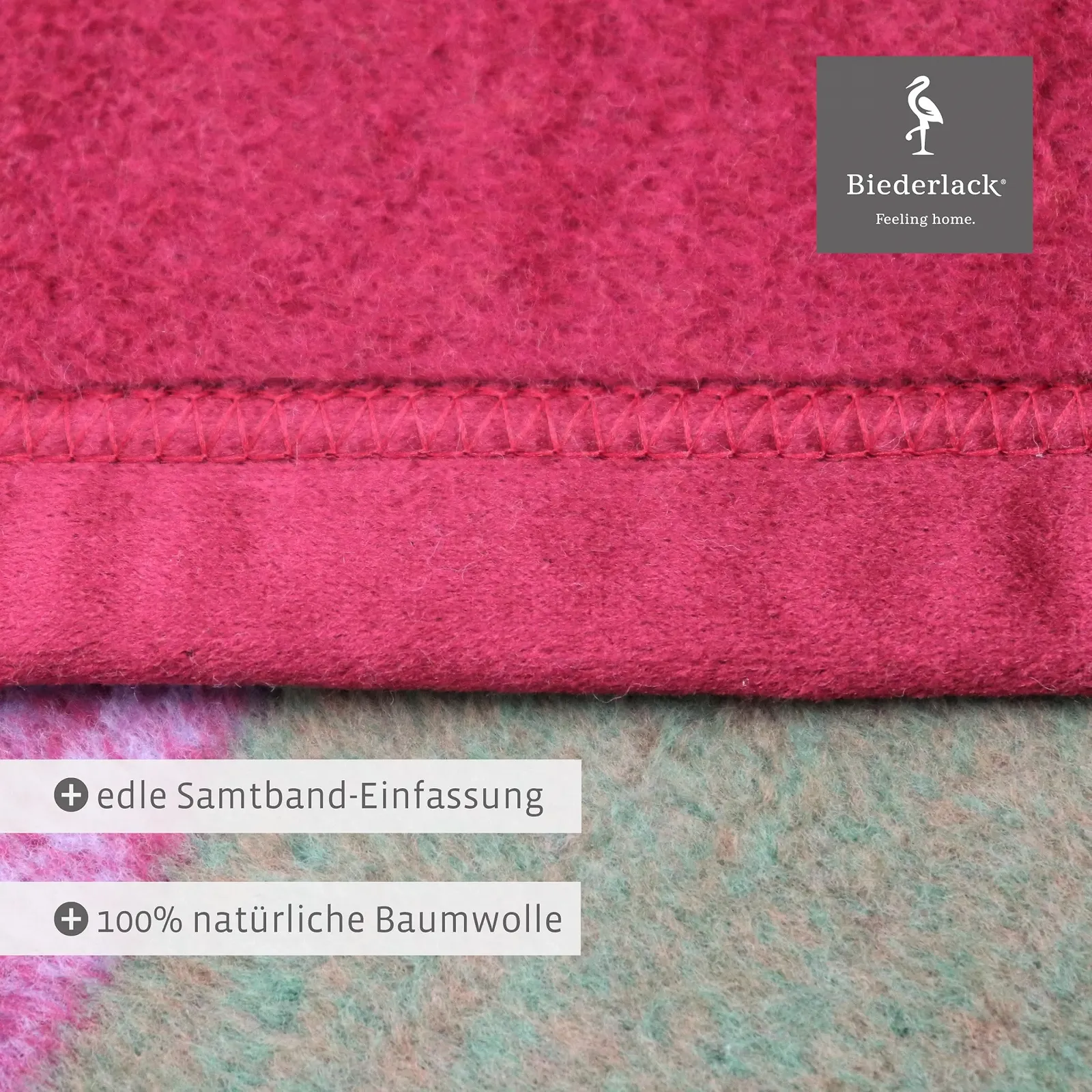 Одеяло Biederlack Мягкое, хлопковое, в клетку, 150 x 200 см, разноцветное, фото №6