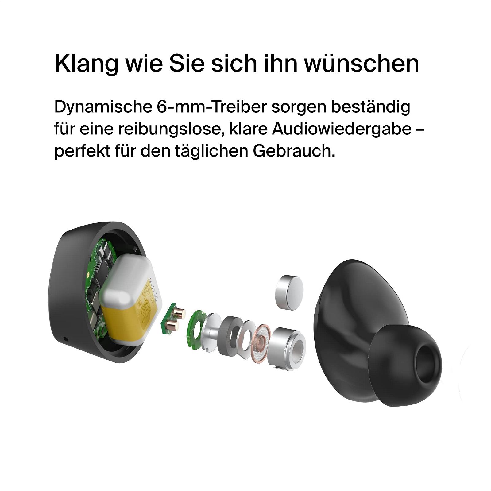 Вкладиші Belkin SoundForm Bolt True Wireless з мікрофоном, тривалість роботи батареї до 28 годин, режим моно, захист IPX4 від поту та бризок для iPhone, Galaxy, фото №4