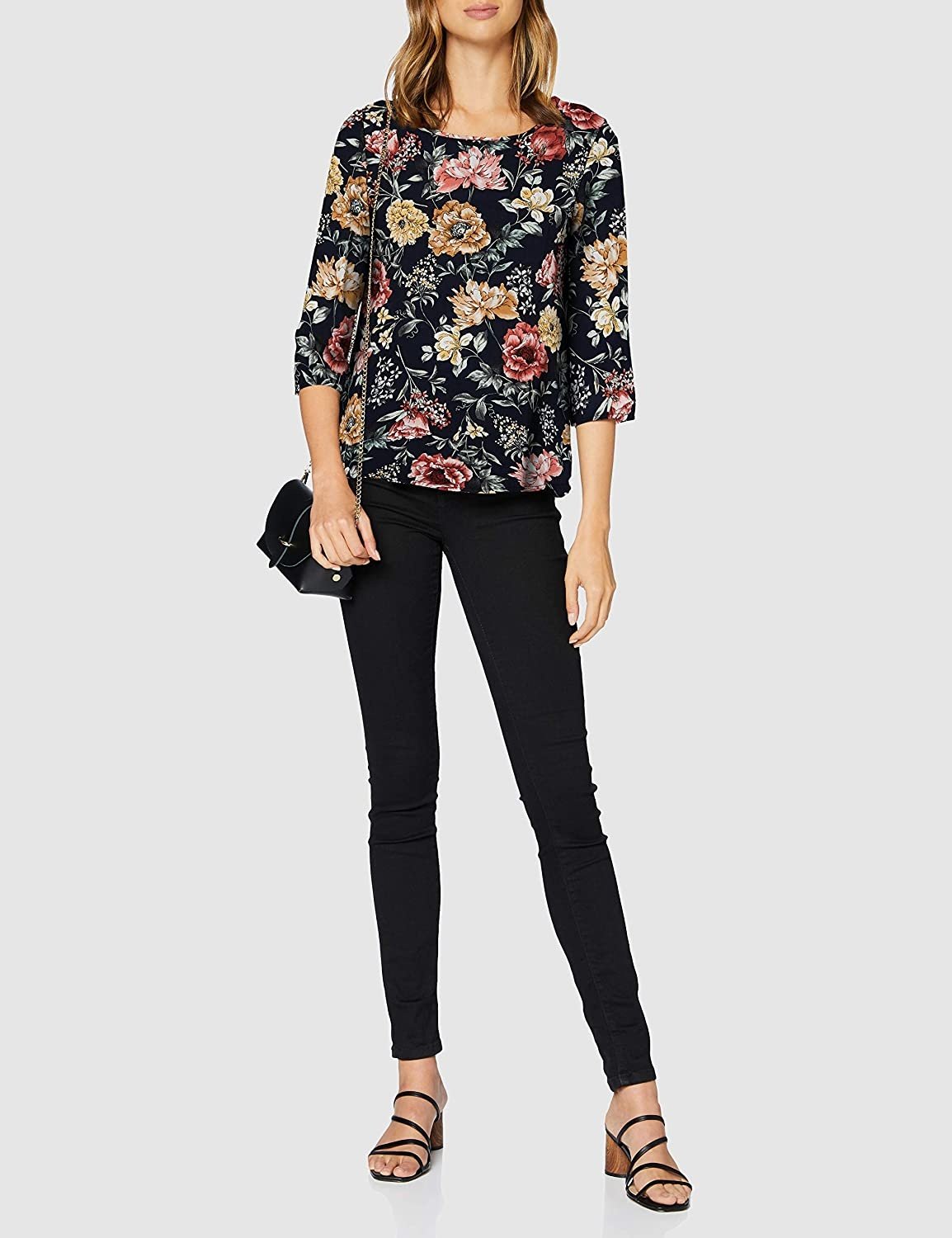 Блуза ONLNOVA LIFE 3/4 SLEEVE TOP AOP WVN 5 15213852 Night Sky ONLY Темно-синій M, фото №2
