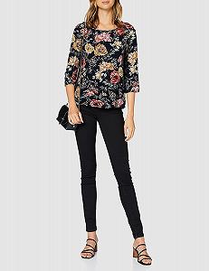 Блуза ONLNOVA LIFE 3/4 SLEEVE TOP AOP WVN 5 15213852 Night Sky ONLY Темно-синій S synthetic.ua - Фото 1