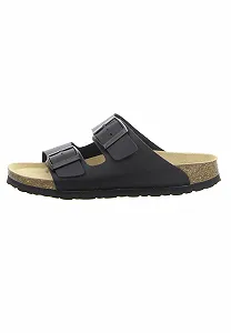 Шлепанцы Natural Sense Unisex 1095018 Кожаные Черные synthetic.ua - Фото 1