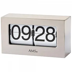 Настільний годинник AMS Кварцовий Сріблястий Метал Цифри, що складаються Квадратний - Фото 1