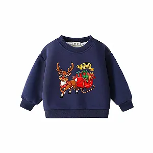 Толстовка для девочки с принтом, длинными рукавами и круглым вырезом, повседневный мягкий флисовый свитшот - Фото 1