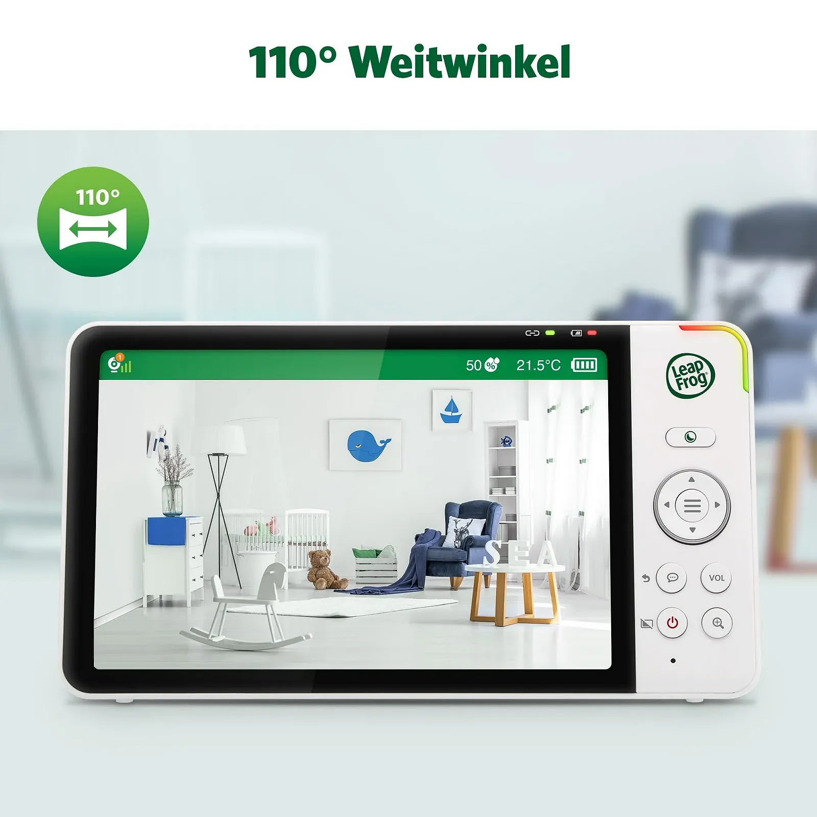 Відеоняня LeapFrog LF920HD 7 дюймів 720p HD Colour Night Vision 360° 8X Zoom, фото №12 Відеоняня LeapFrog LF920HD 7 дюймів 720p HD Colour Night Vision 360° 8X Zoom, фото №12