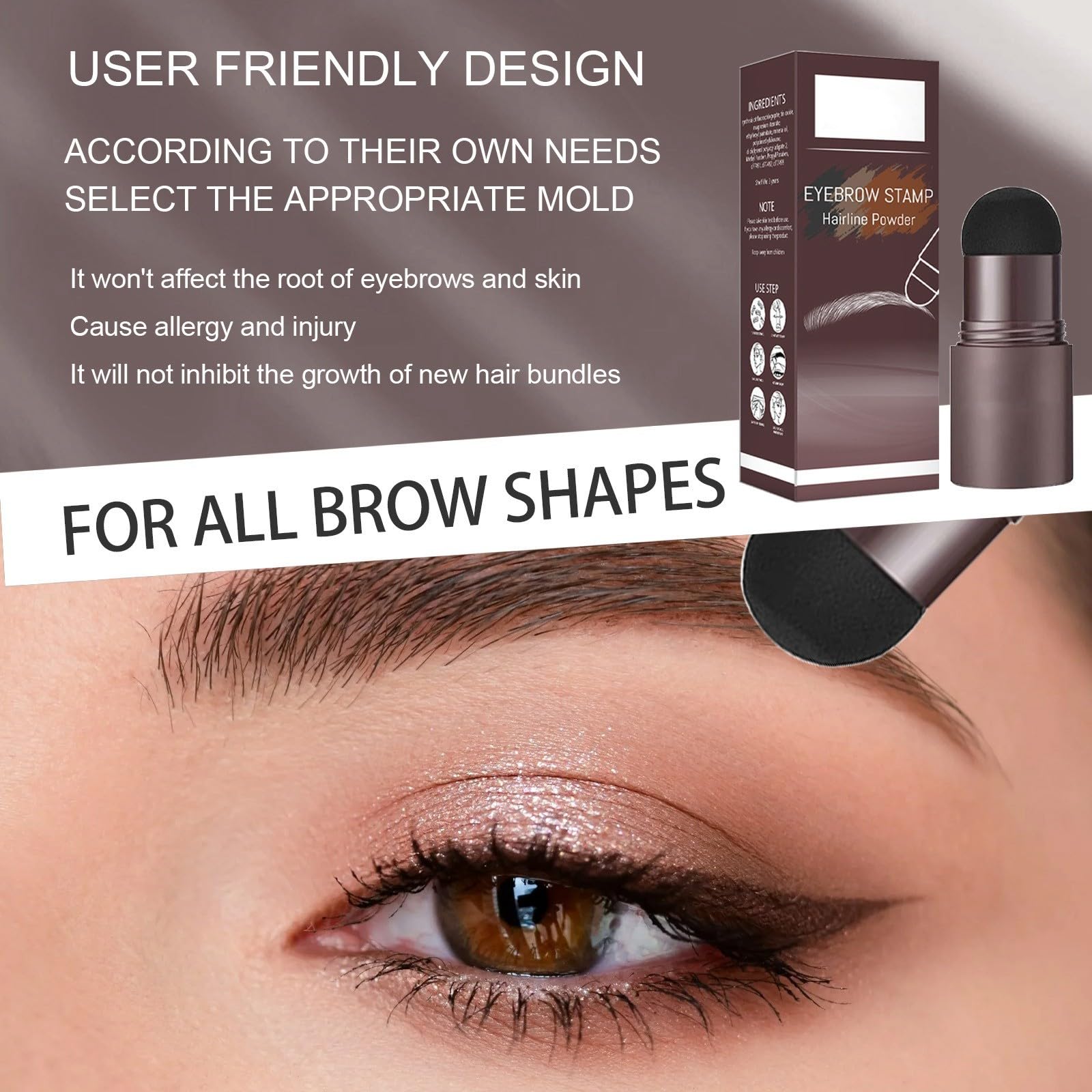 Штамп для брів Augenbrauen Водостійкий натуральний, фото №3