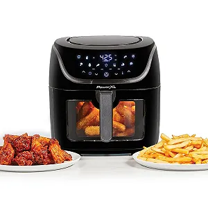 Мультипечь PowerXL Vortex Pro XL 8 л с смотровым окном сенсорный экран 10 программ режим встряхивания - Фото 1