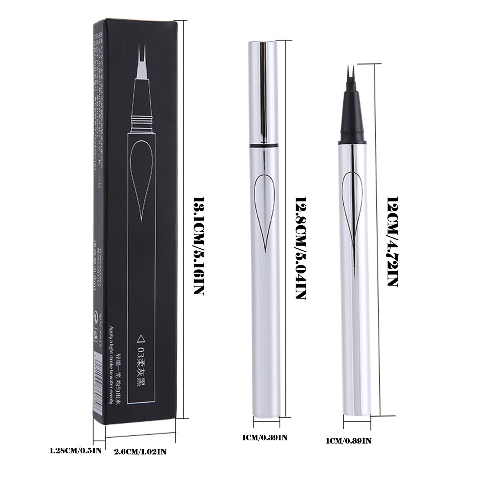 Олівець 3D Waterproof для брів з 2-ма вилковими наконечниками Microblading 2-точковий Довготривалий натуральний макіяж, фото №7