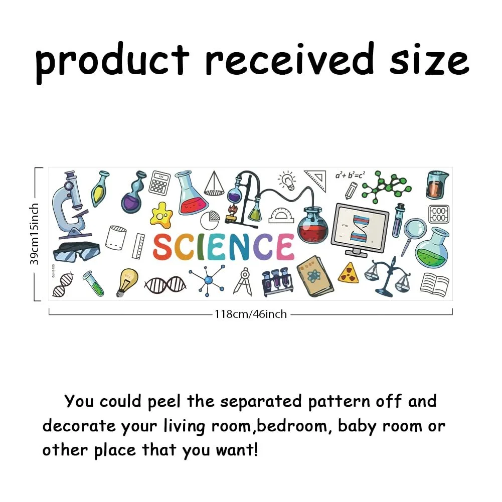 Наклейка на стіну SUPERDANT Science Experimental Tools 118 x 39 см, фото №3