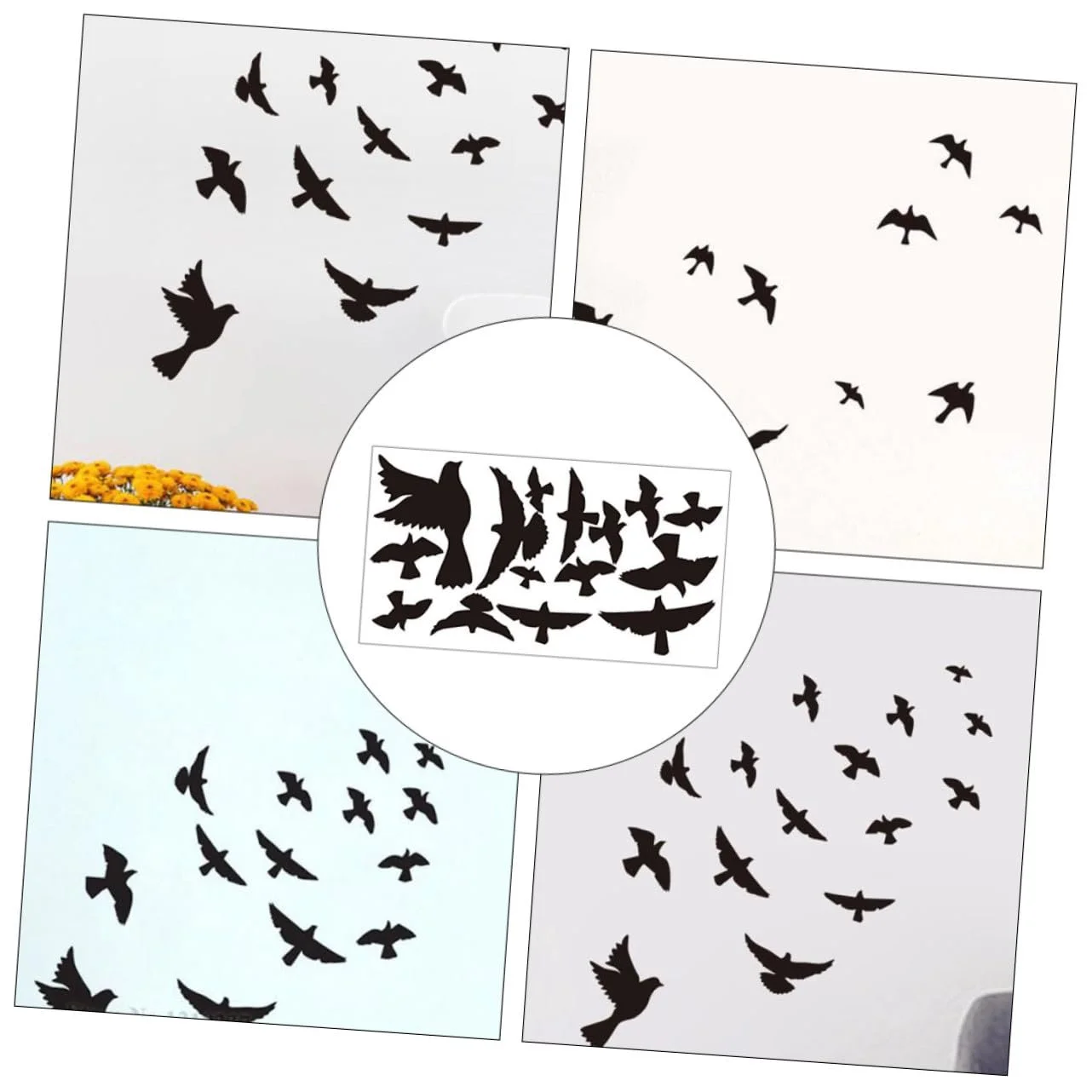 Наклейка на стіну Bird Motif самоклеюча чорно-біла, фото №4 Наклейка на стіну Bird Motif самоклеюча чорно-біла, фото №4