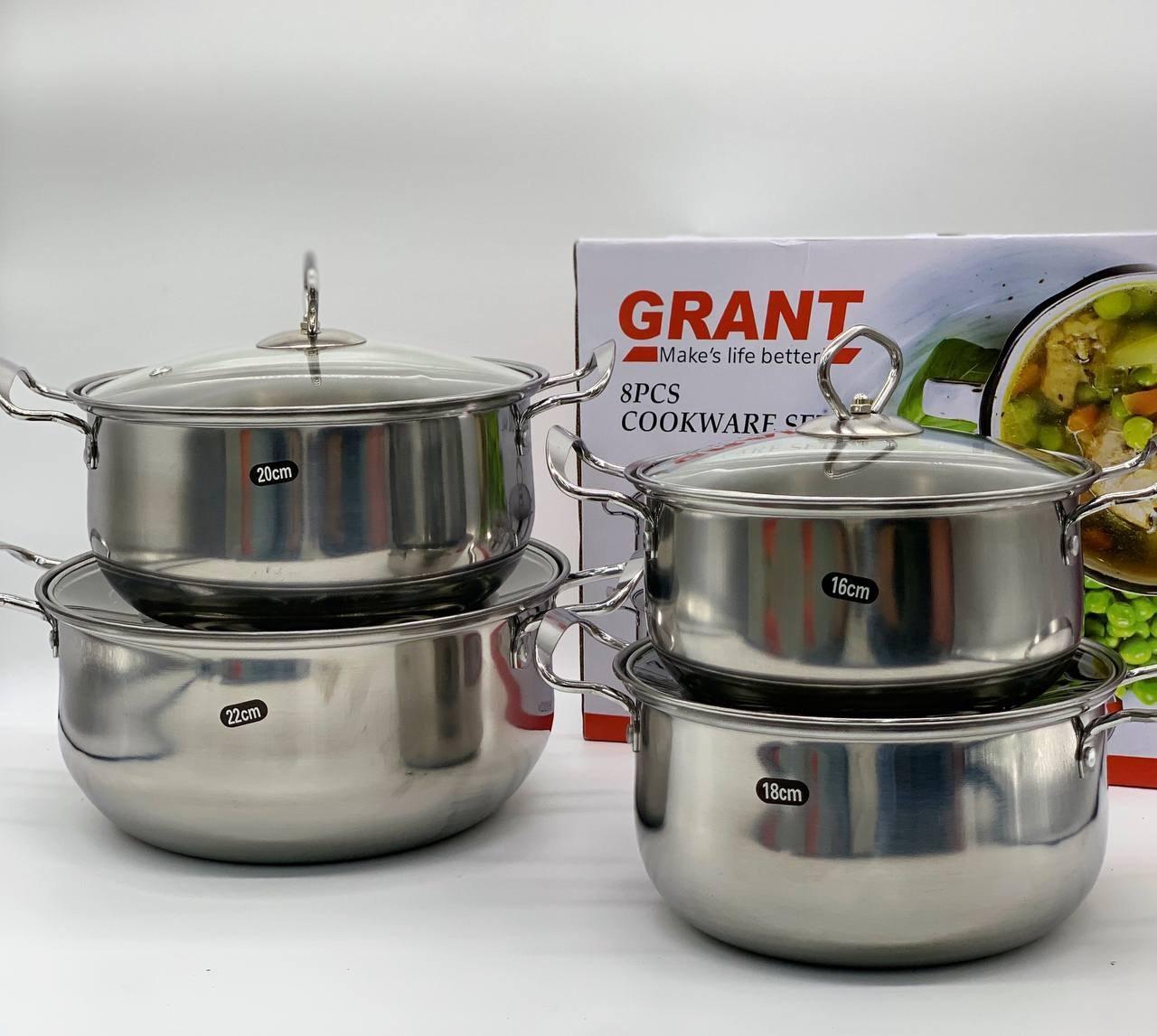 Набор кастрюль 8 предметов из высокопрочной нержавеющей стали GR3558, фото №1 Набор кастрюль 8 предметов из высокопрочной нержавеющей стали GR3558, фото №1