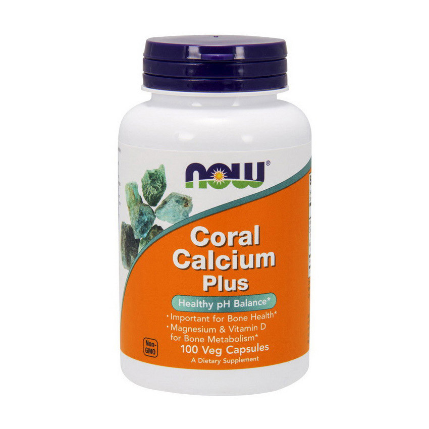 Coral Calcium Plus (100 veg caps) NOW, фото №1