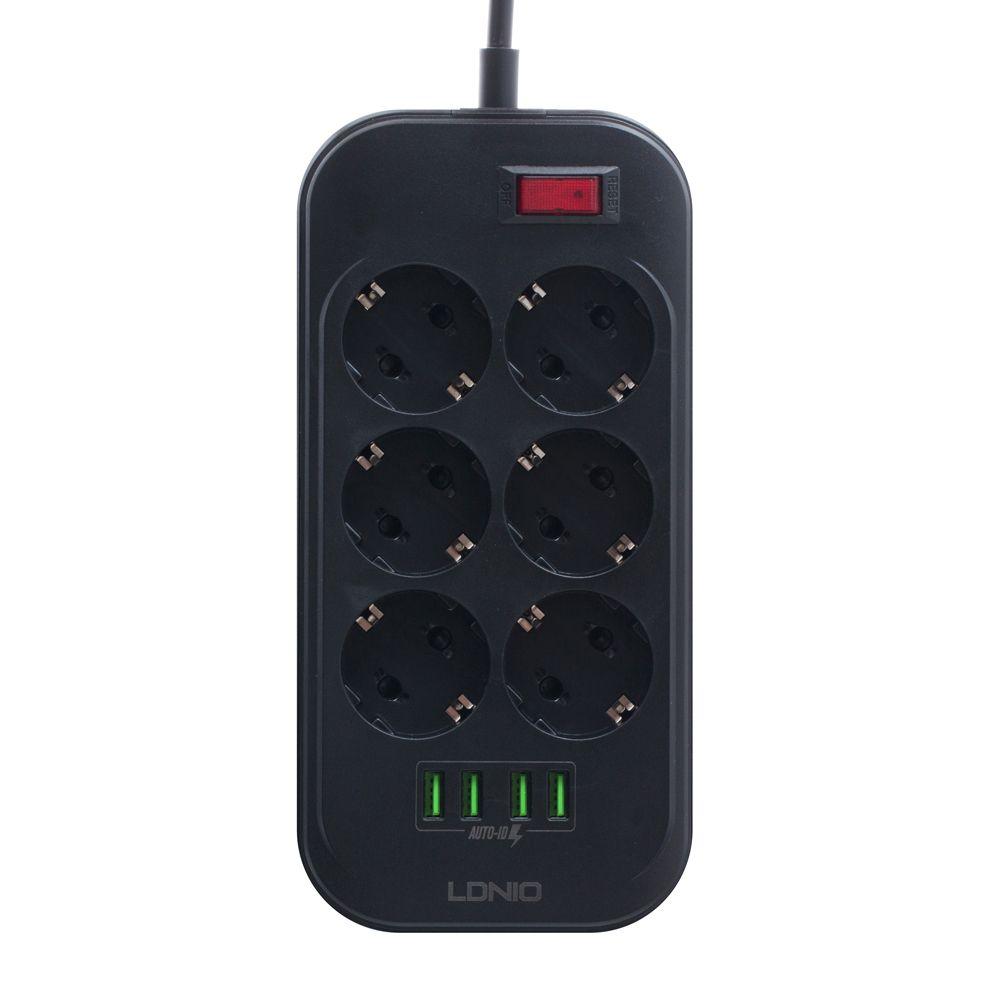 Сетевой Удлинитель LDNIO SE6403 4USB, фото №1