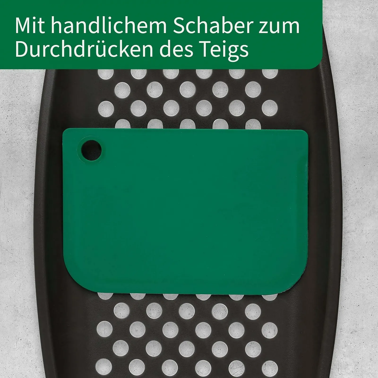 Терка FACKELMANN Chefkoch для шпецле з скребком, сірий/зелений, фото №4