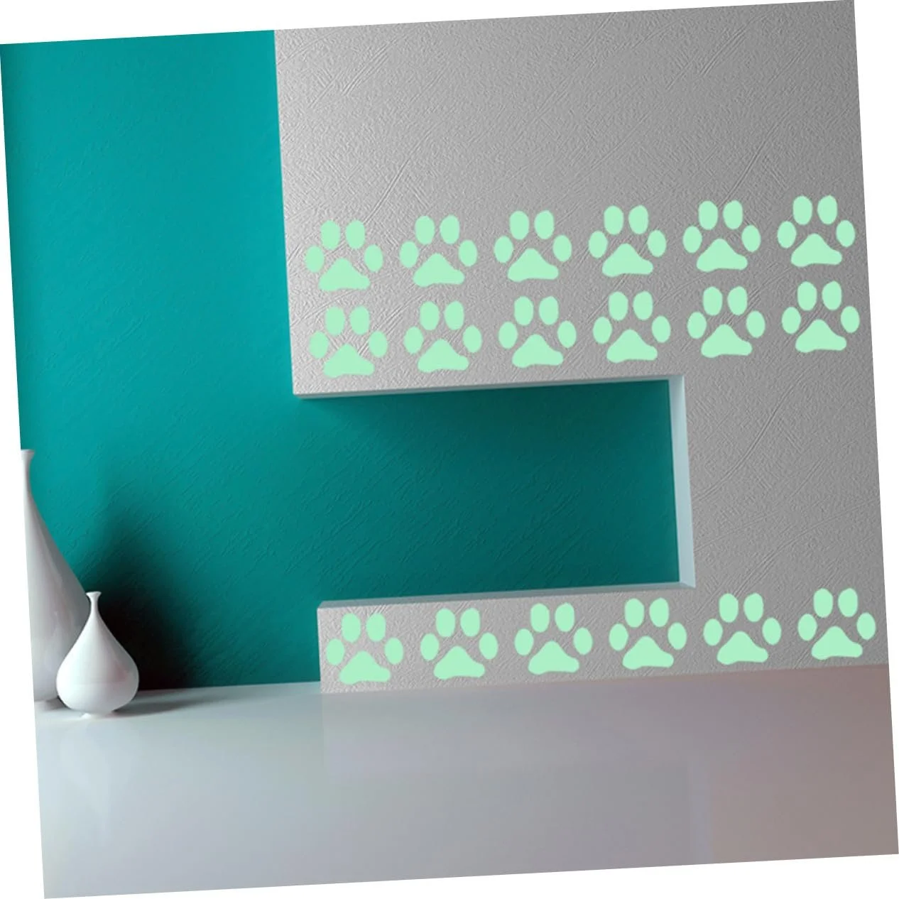 Набір наклейок на стіну BESTYASH Fluorescent Paws Самоклеючі 6 шт., фото №4