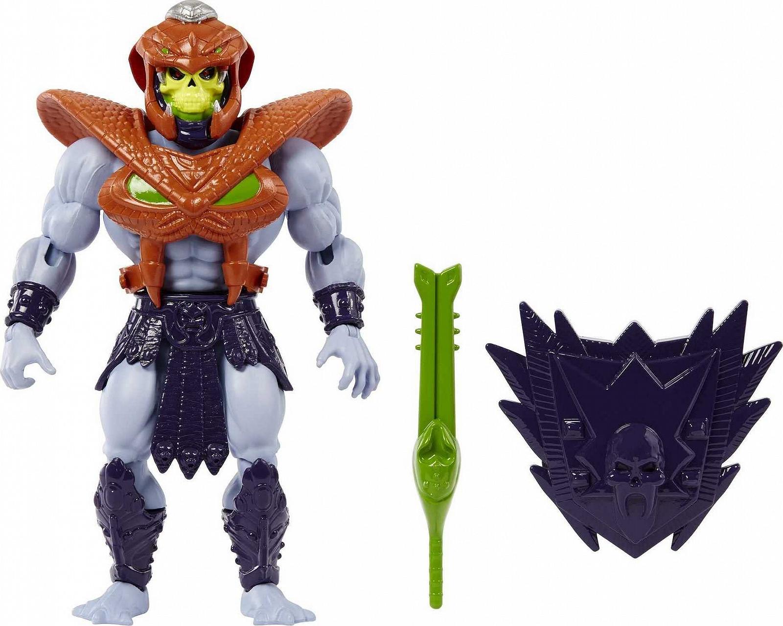 Фигурка Masters of the Universe Skeletor в Змеиной Броне, 16 подвижных суставов, ретро-упаковка, мини-комикс, фото №1