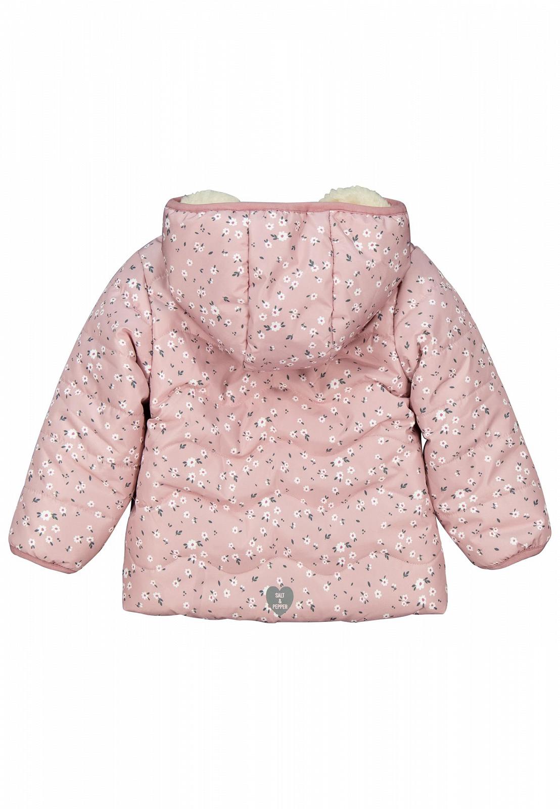 Зимняя куртка SALT AND PEPPER для девочки с цветочным принтом, Грязно-розовый, фото №2 Зимняя куртка SALT AND PEPPER для девочки с цветочным принтом, Грязно-розовый, фото №2