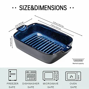 Набор форм для запекания HENXFEN LEAD 4 шт. керамические прямоугольные четыре цвета synthetic.ua - Фото 1