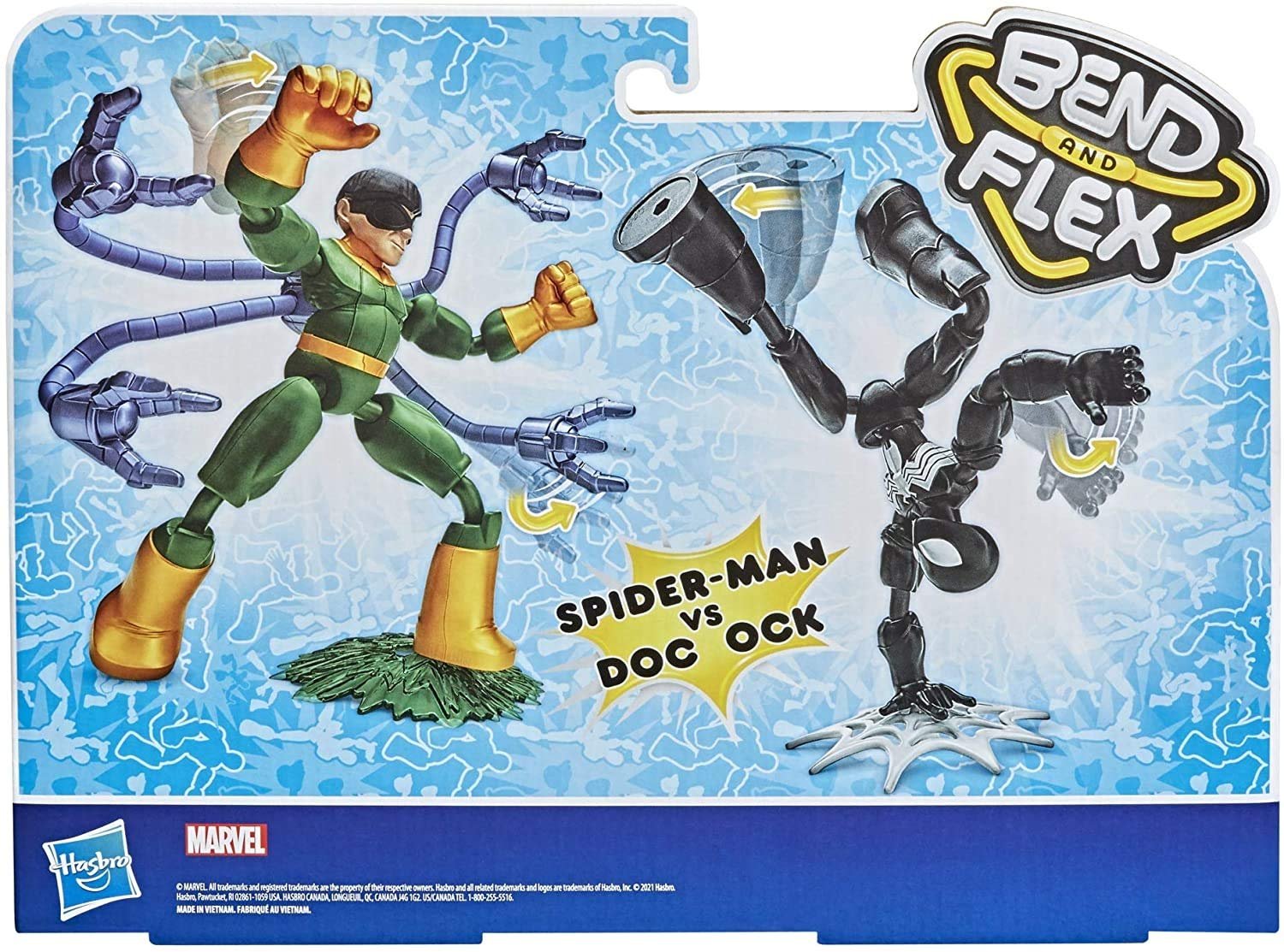 Фигурки подвижные Spiderman Marvel Bend and Flex Человек-паук в черном костюме против Дока Ока 15 см, фото №4