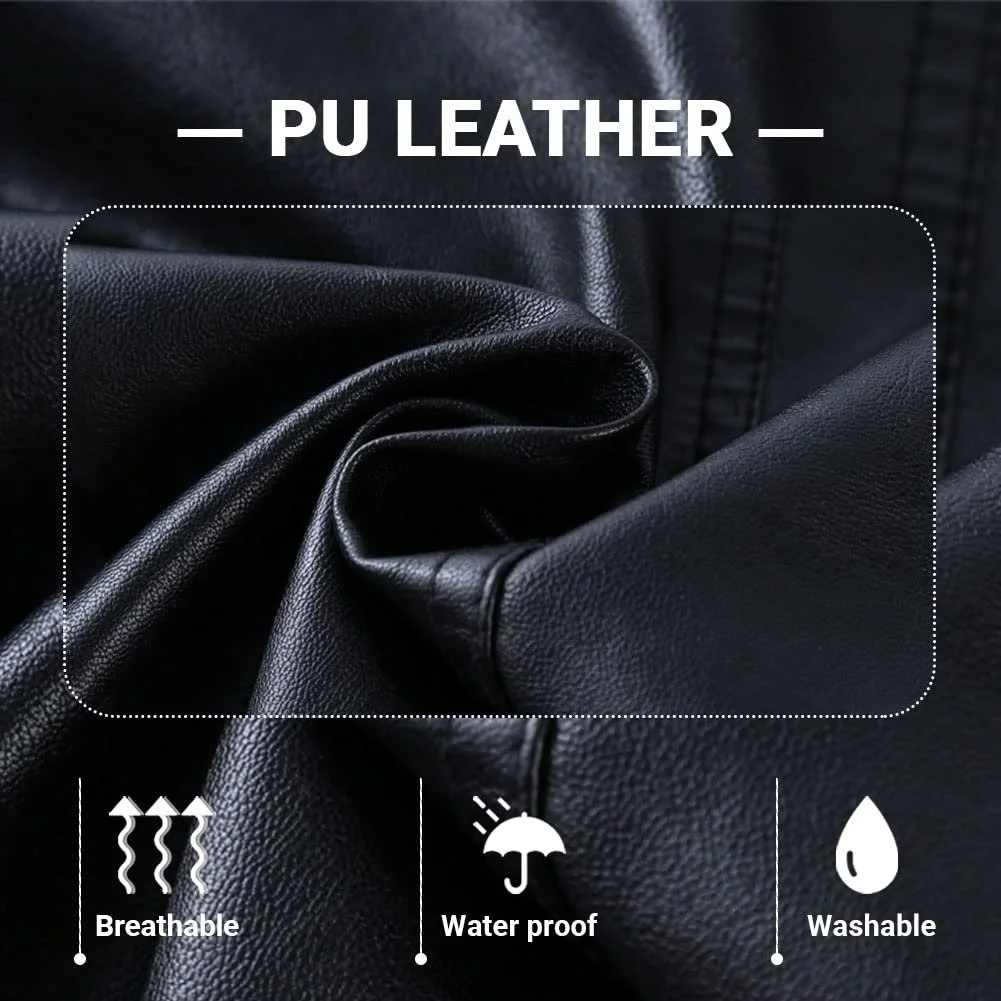 Куртка зі штучної шкіри для хлопчиків SXSHUN з пухнастою підкладкою, фото №4 Куртка зі штучної шкіри для хлопчиків SXSHUN з пухнастою підкладкою, фото №4