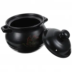 Кастрюля для супа керамическая Black Clay черная - Фото 1