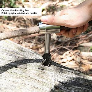 Ручний дриль для виживання з нержавіючої сталі з сумкою для зберігання Коричневий synthetic.ua - Фото 1