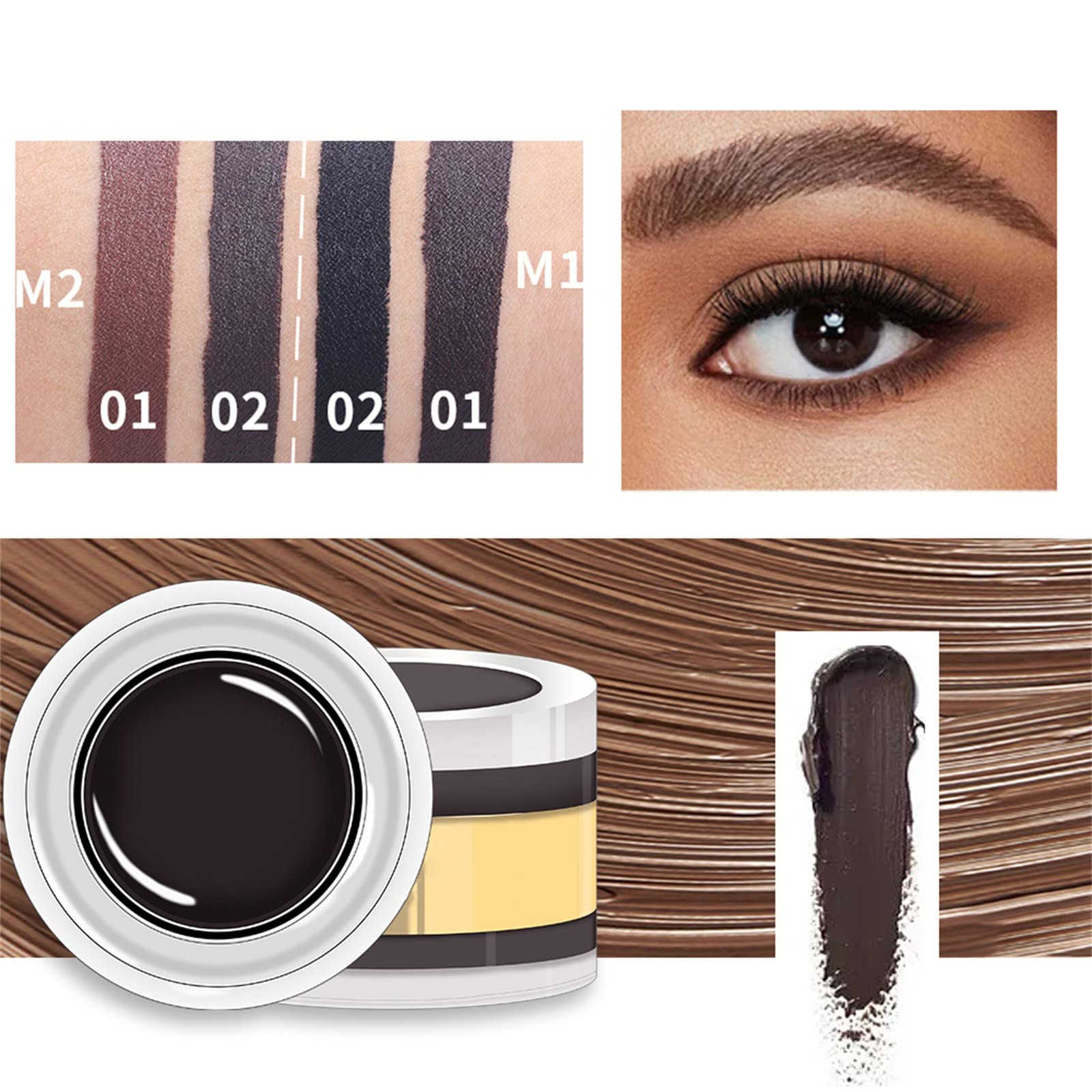 Крем для брів Помада Гель для брів Колір для брів Темно-русий з двосторонньою щіточкою, фото №3