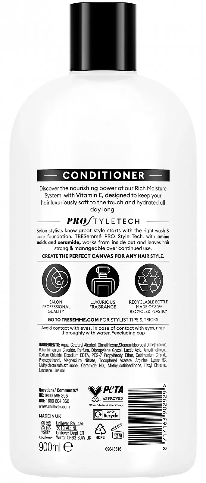 Кондиционер TRESEMME Rich Moisture / с витамином Е / 900 мл., фото №3 Кондиционер TRESEMME Rich Moisture / с витамином Е / 900 мл., фото №3