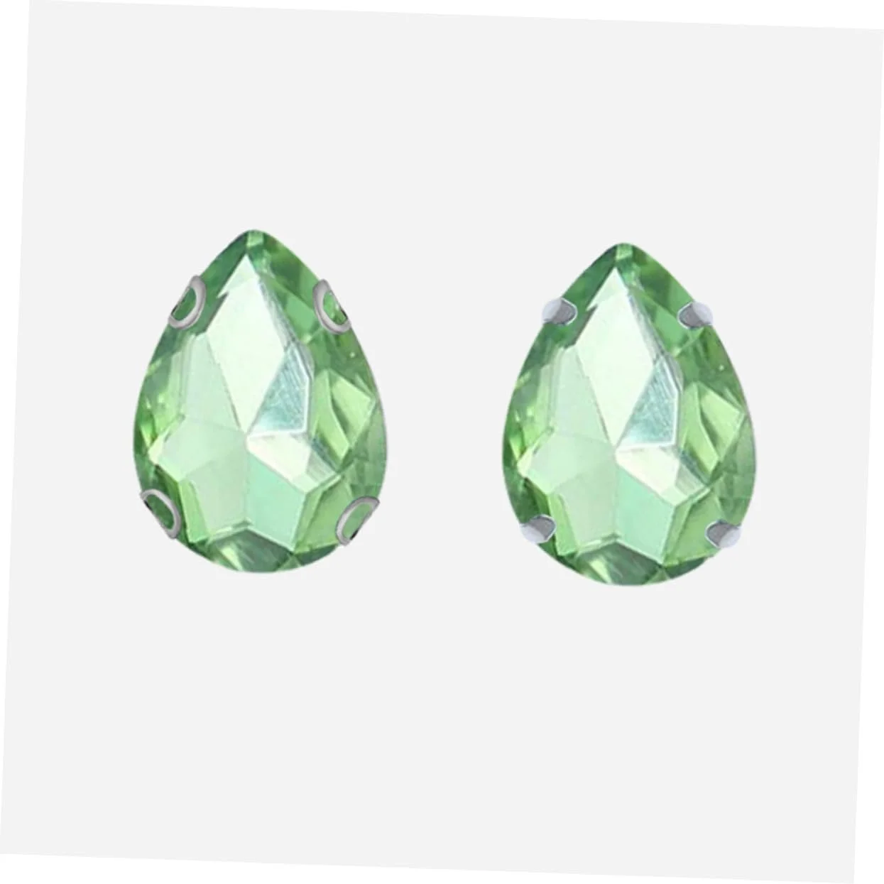 Стрази Крапля COHEALI Скло для шиття, світло-зелений, 50 шт, фото №6