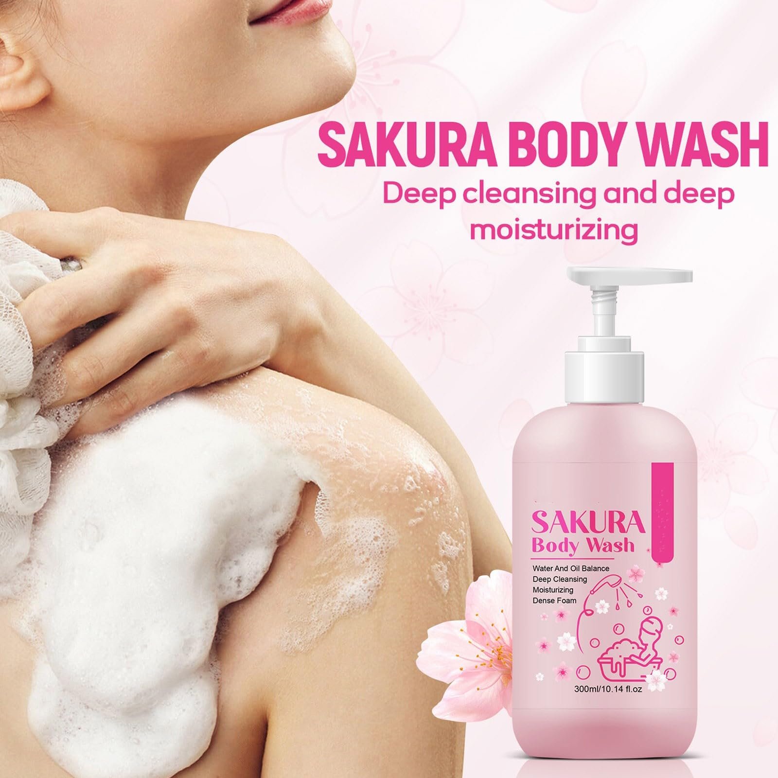 Гель для душу Cherry Blossom зволожувальний з екстрактом квітів вишні та кокосовою олією, фото №4
