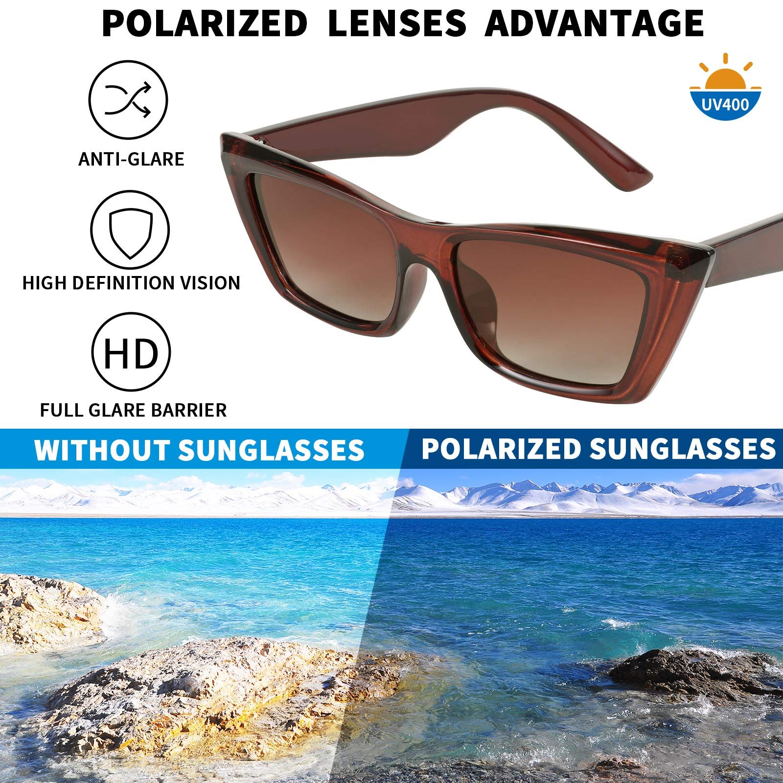 Солнцезащитные очки Кошачий глаз FEISEDY B2736, фото №6