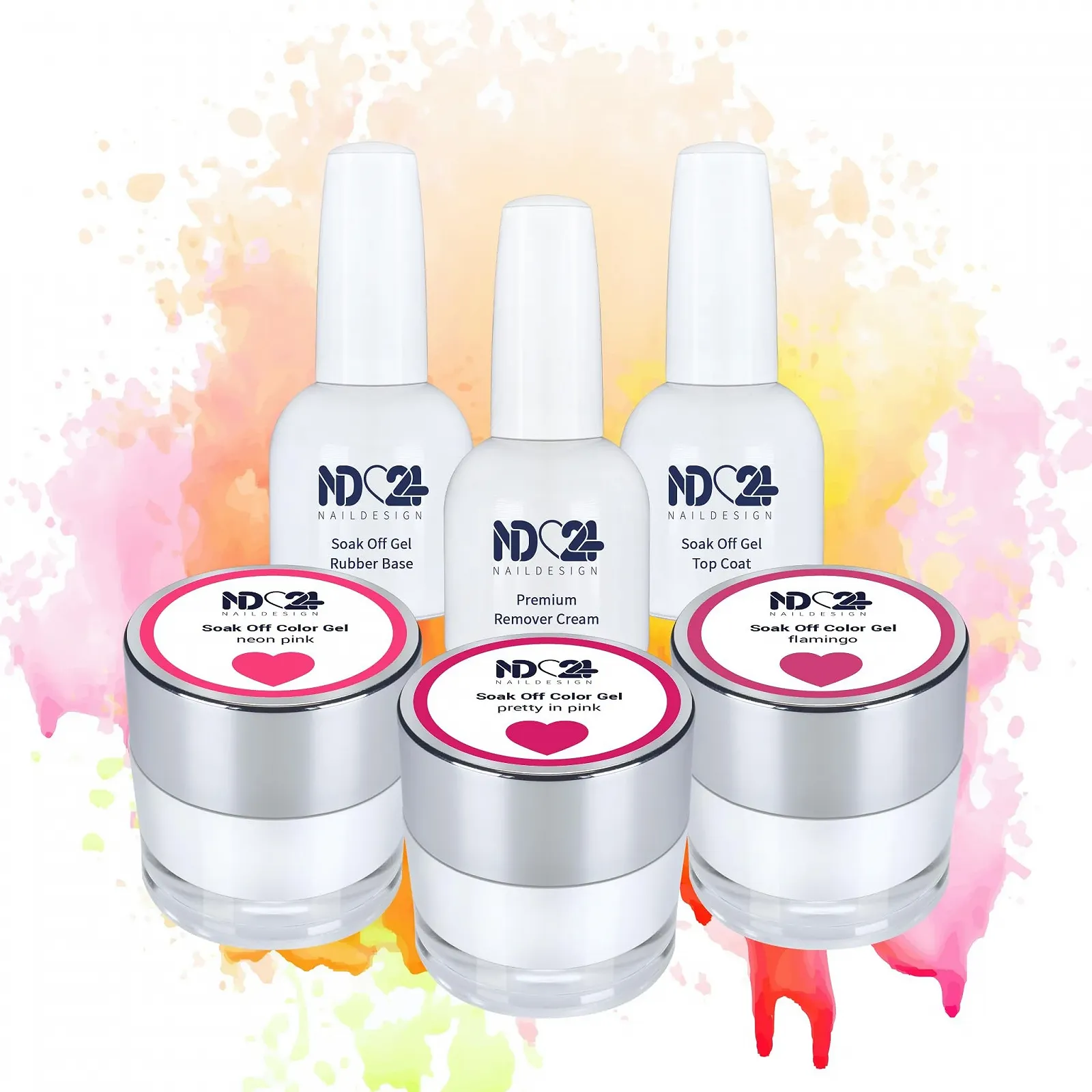 Гель-лак Набор ND24 NailDesign Premium It Factor: каучуковая база, верхнее покрытие и крем для снятия - высокопигментированный УФ/LED гель-лак - насыщенный цвет, прочный - легко снимается - 6 шт., фото №1 Гель-лак Набор ND24 NailDesign Premium It Factor: каучуковая база, верхнее покрытие и крем для снятия - высокопигментированный УФ/LED гель-лак - насыщенный цвет, прочный - легко снимается - 6 шт., фото №1