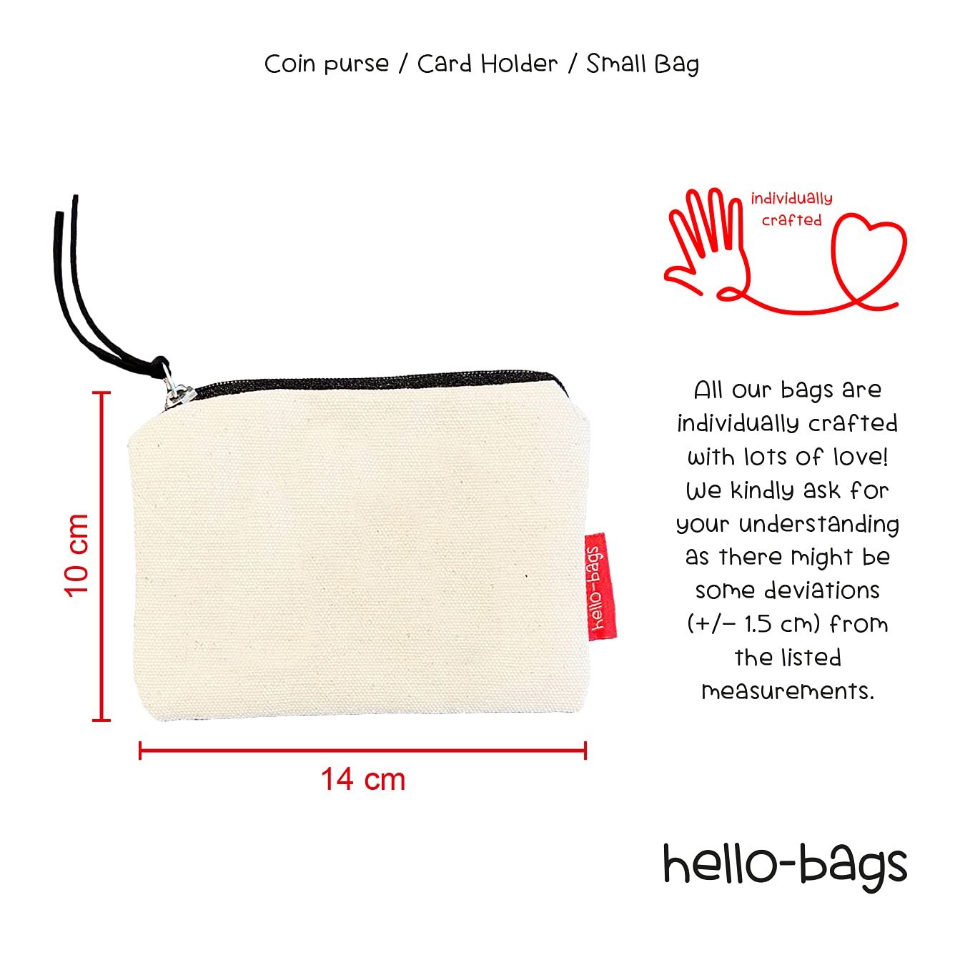 Гаманець/маленька сумка hello-bags з блискавкою, підкладкою та внутрішньою кишенею A Ecru/Black, фото №5