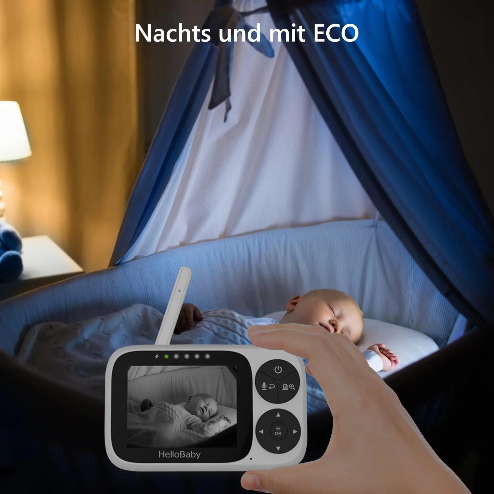 Відеоняня HelloBaby 3.2 дюйма IPS Night Vision Pan Tilt Zoom, фото №8 Відеоняня HelloBaby 3.2 дюйма IPS Night Vision Pan Tilt Zoom, фото №8