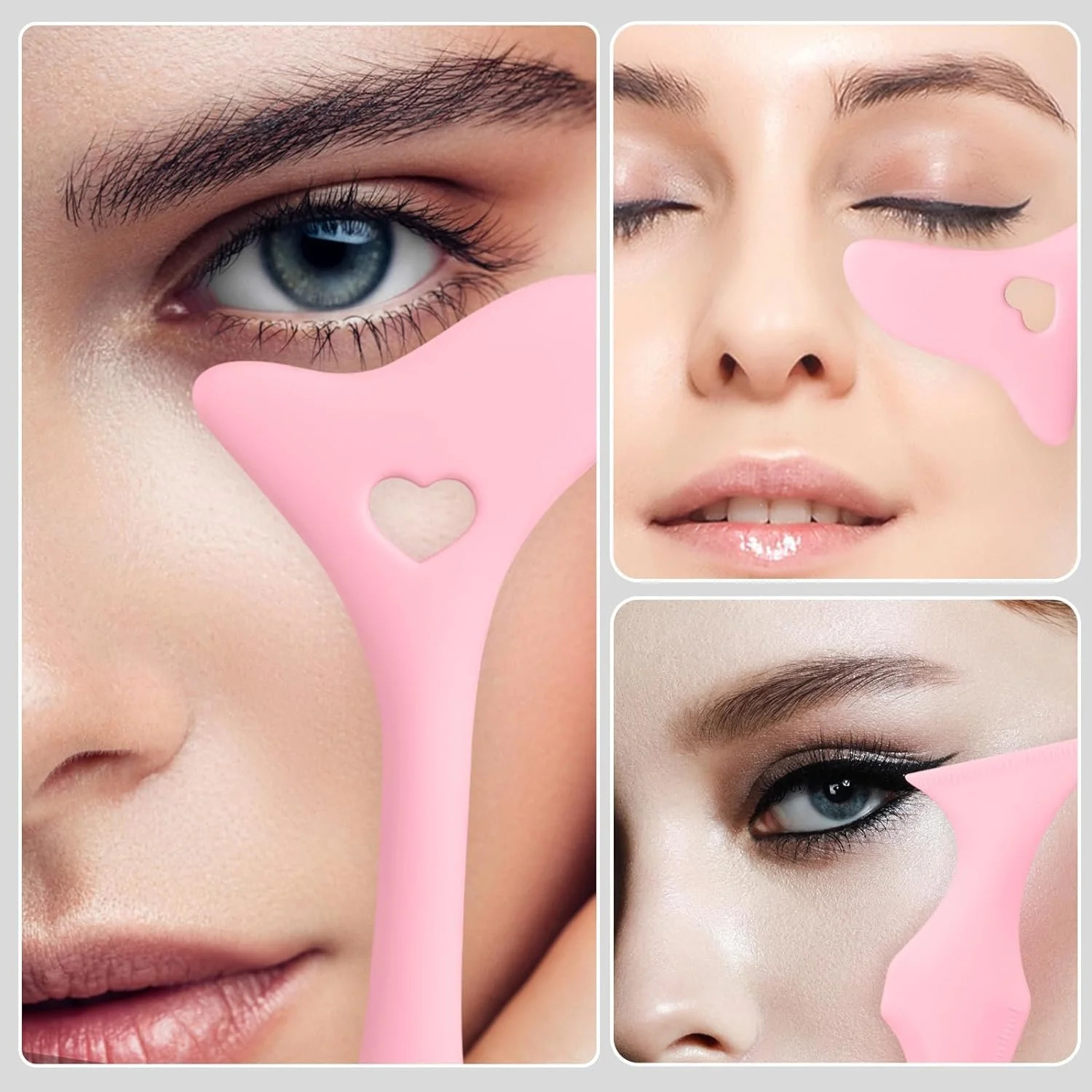 Багатофункціональний трафарет для підводки силіконовий рожевий багаторазовий, фото №3 Багатофункціональний трафарет для підводки силіконовий рожевий багаторазовий, фото №3