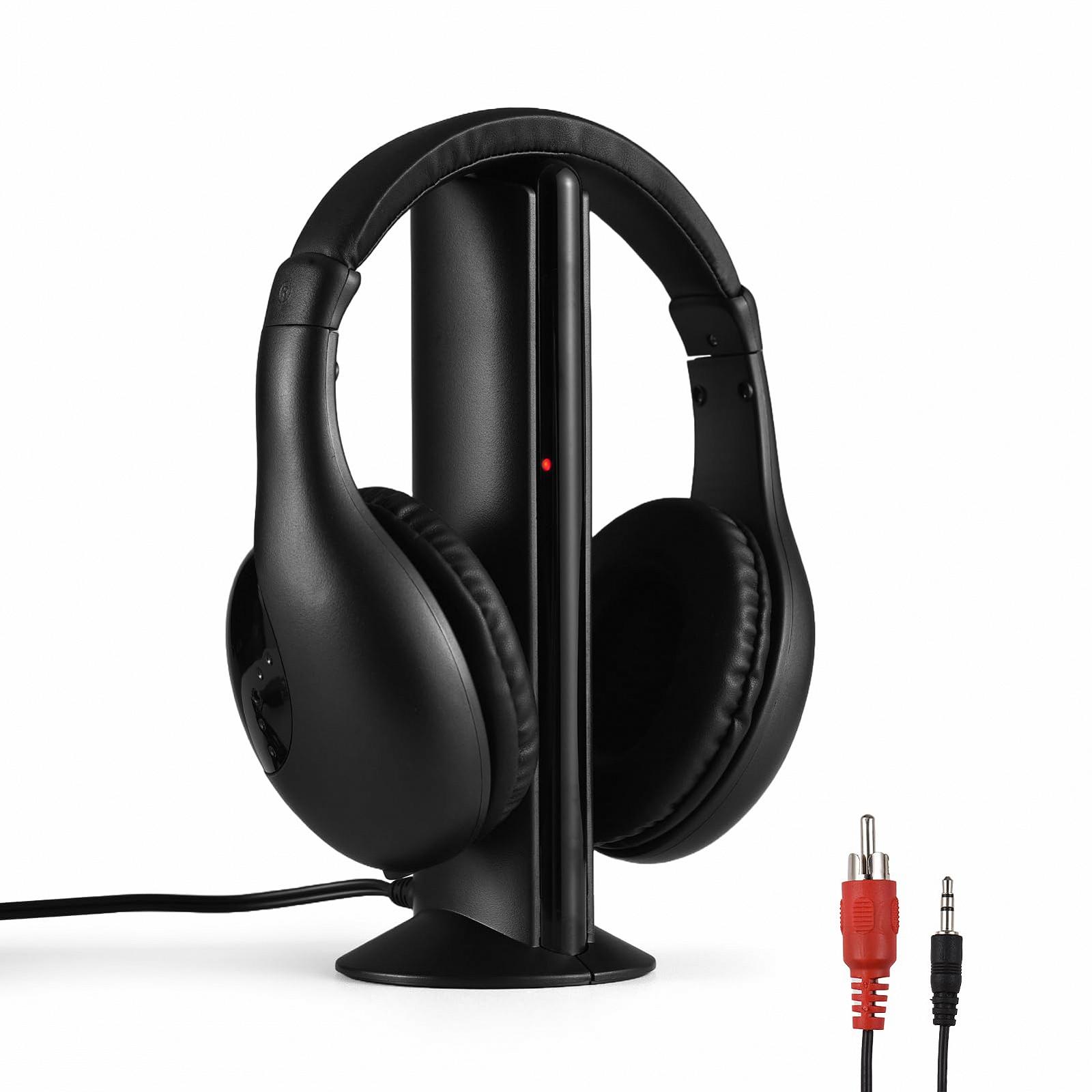 Навушники Solinder Wireless TV з передавачем і декодером 5 в 1 TV Over Ear 96 футів бездротовий діапазон FM Радіо Спостереження провідні передавач, фото №1