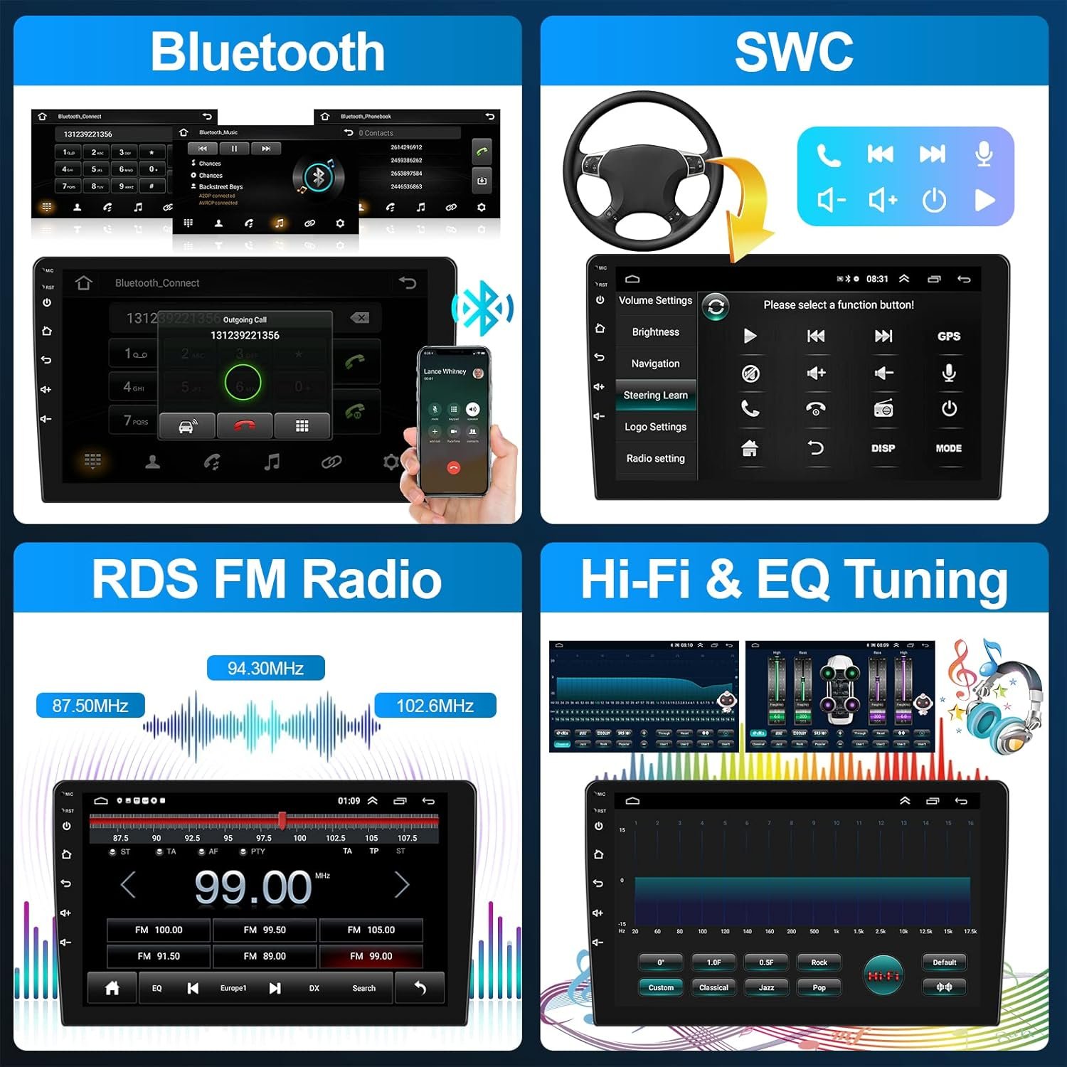 Штатная автомагнитола Podofo для Honda Accord 2003-2007 / 10.1" / Сенсорная / 2/64Гб / Android 13 / Apple CarPlay / Android Auto / Bluetooth / WI-FI / GPS / USB, фото №4