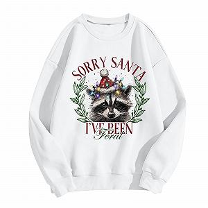 Женская Толстовка с круглым вырезом Рождественский костюм Винтажный верх Reindeer - Фото 1