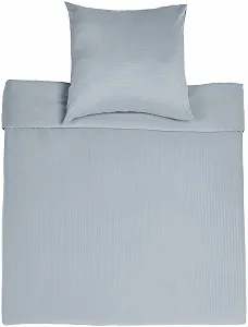 Комплект Amazon Basics Deluxe, 135 x 200 см, темно-серый, в полоску synthetic.ua - Фото 1