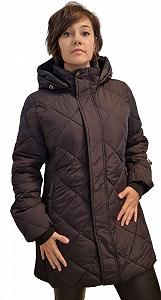 Стёганое пальто Valino Diamond с капюшоном и эластичными вставками по бокам - Фото 1