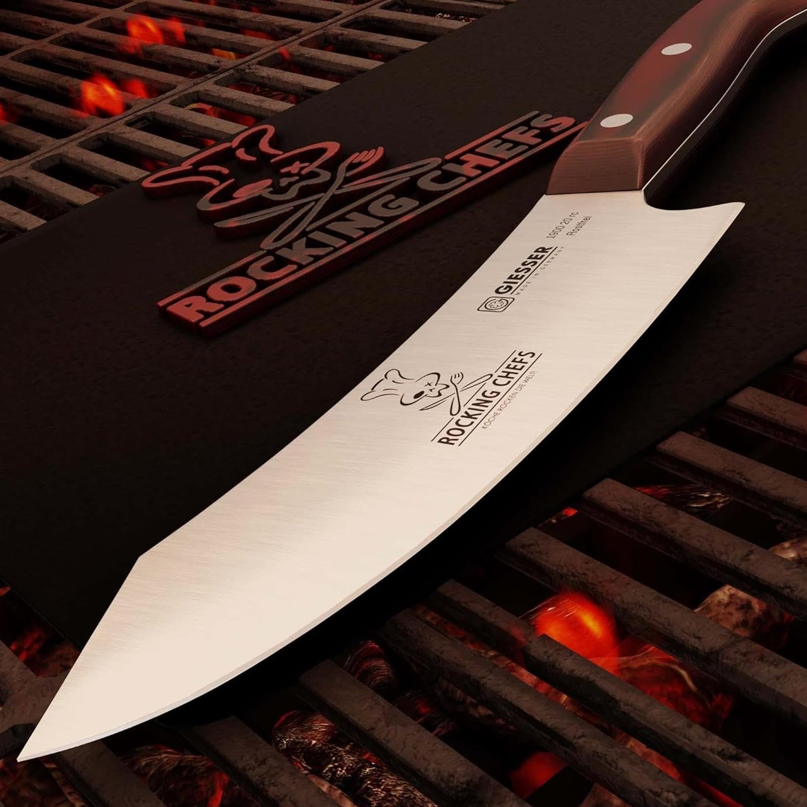 Набір ножів Giesser PremiumCut Rocking Chef 2 предмети: кухарський ніж 20 см, ніж для чищення овочів 10 см, Micarta, червоний, нержавіюча сталь, фото №8